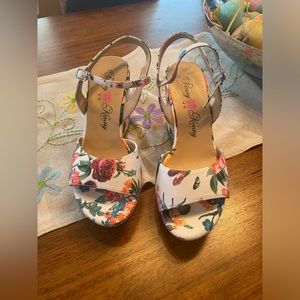 Colorful, floral, springtime wedges